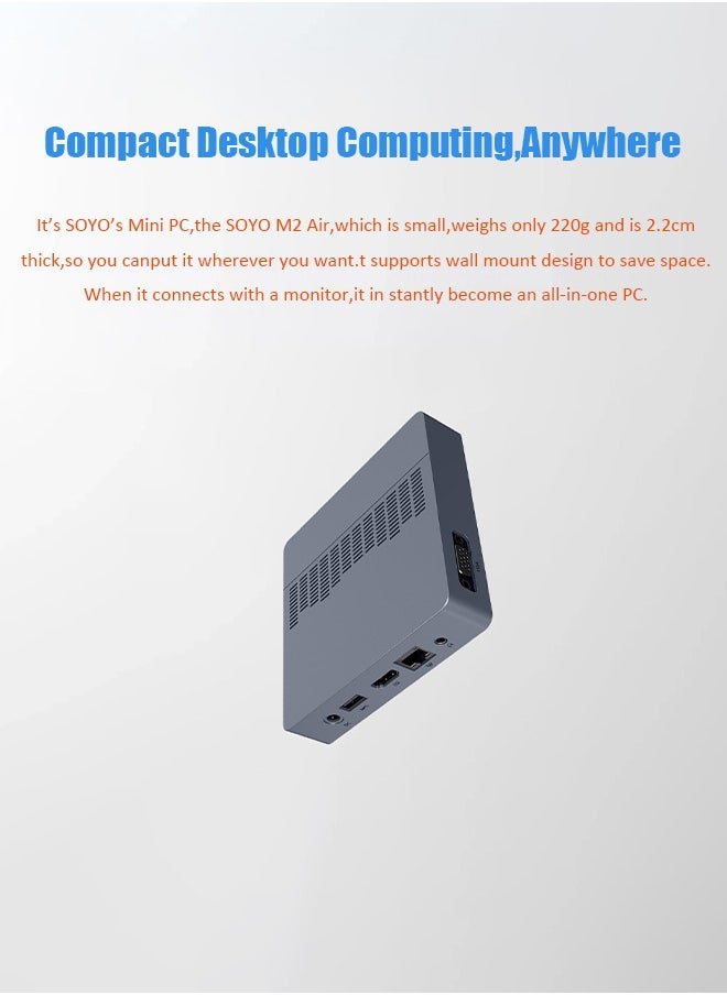 Generic - Mini PC M2 Air Intel Gemini Lake N4000 Windows 11 6GB RAM 128GB ROM Dual-Band WiFi Bluetooth USB Mini Computer - Image 1