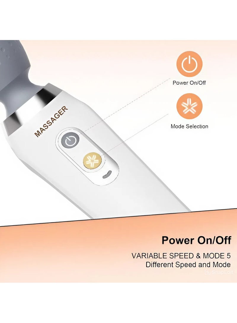 Generic Wand Massager with 5 Vibrational Modes - Skin-Friendly Silicone & Quiet Operation  - Image 3