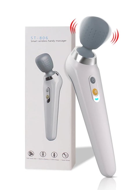 Wand Massager with 5 Vibrational Modes - Skin-Friendly Silicone & Quiet Operation