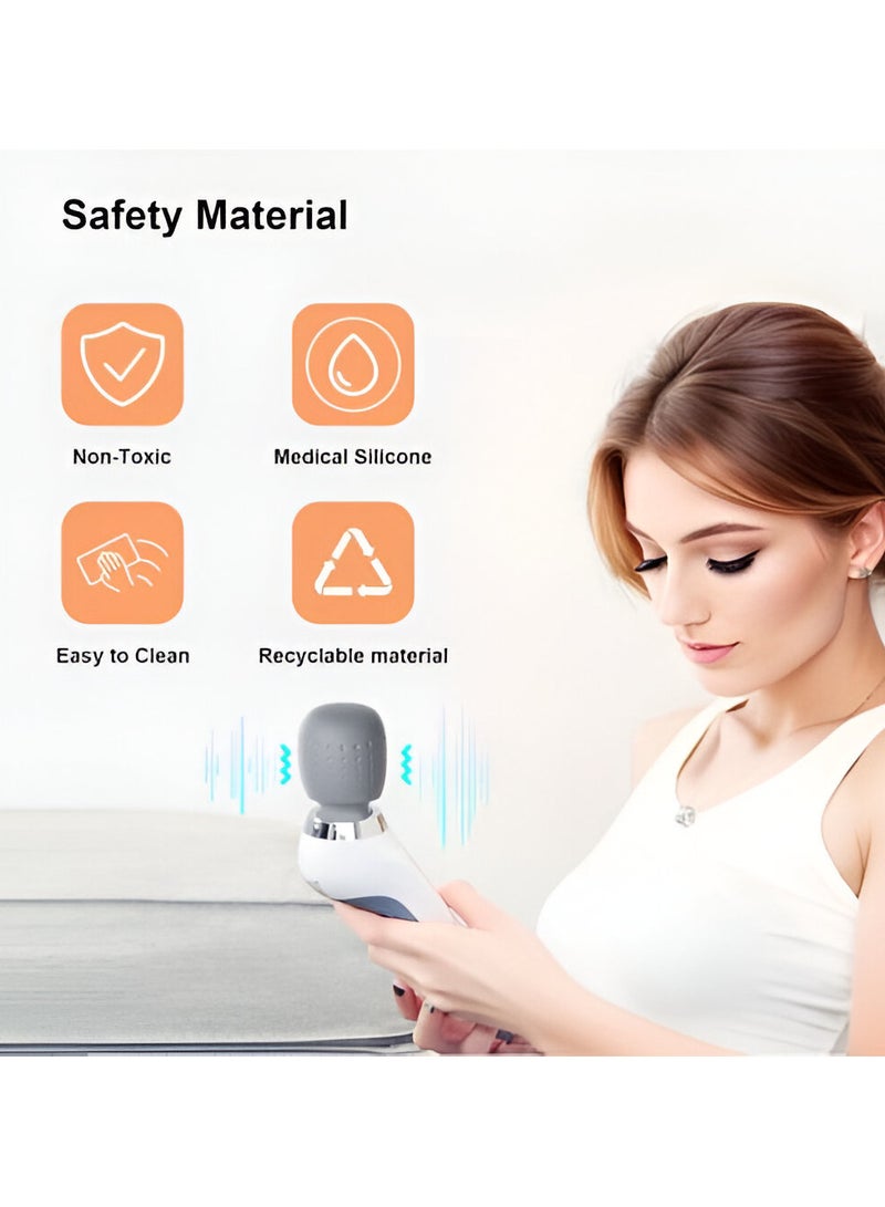 Wand Massager with 5 Vibrational Modes - Skin-Friendly Silicone & Quiet Operation