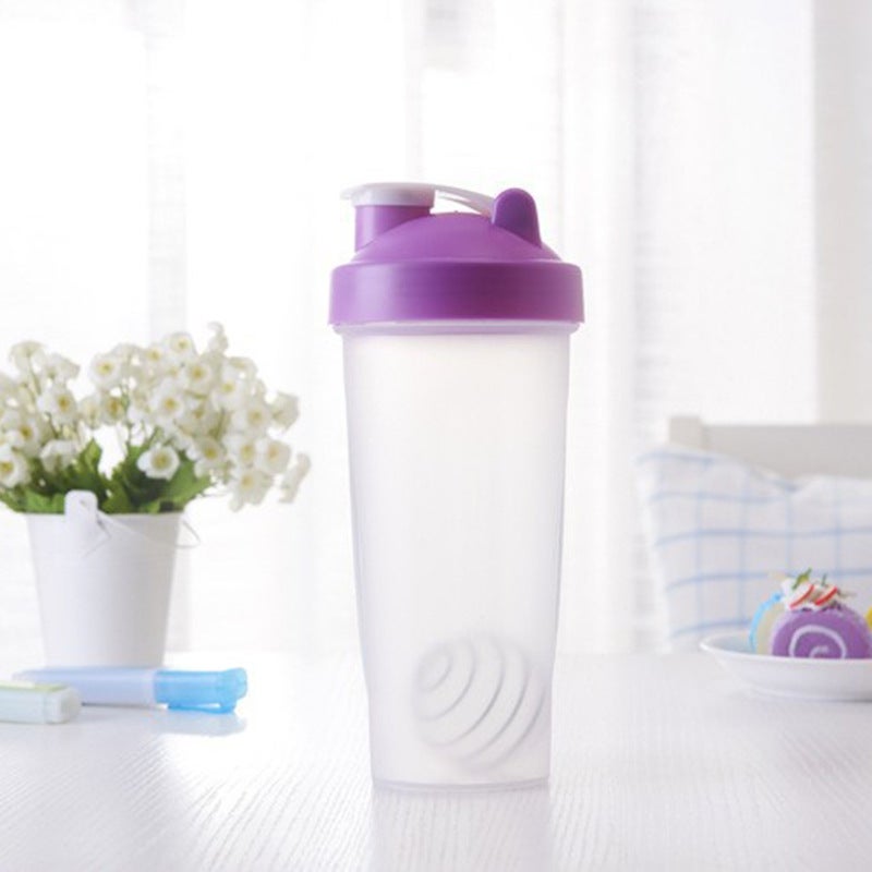 Large capacity 600ml fitness protein powder shake cup milkshake plastic mixing cup with scale can be set LOGO in stock Purple 