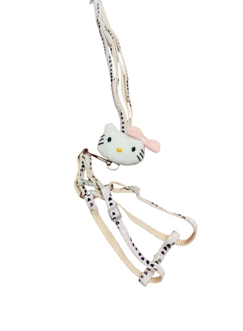 طوق ومقود للقطط سهل الاستخدام شكل جذاب للقطط والجراء البنات