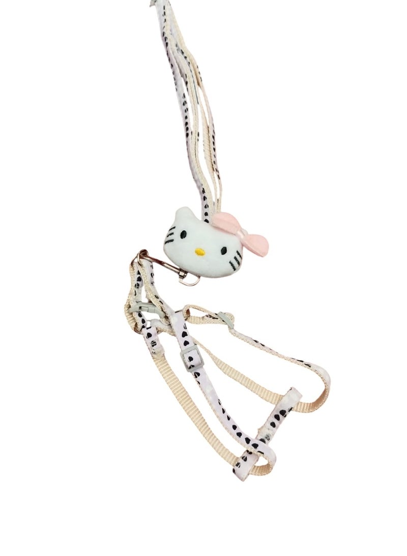 طوق ومقود للقطط سهل الاستخدام شكل جذاب للقطط والجراء البنات - Image 1