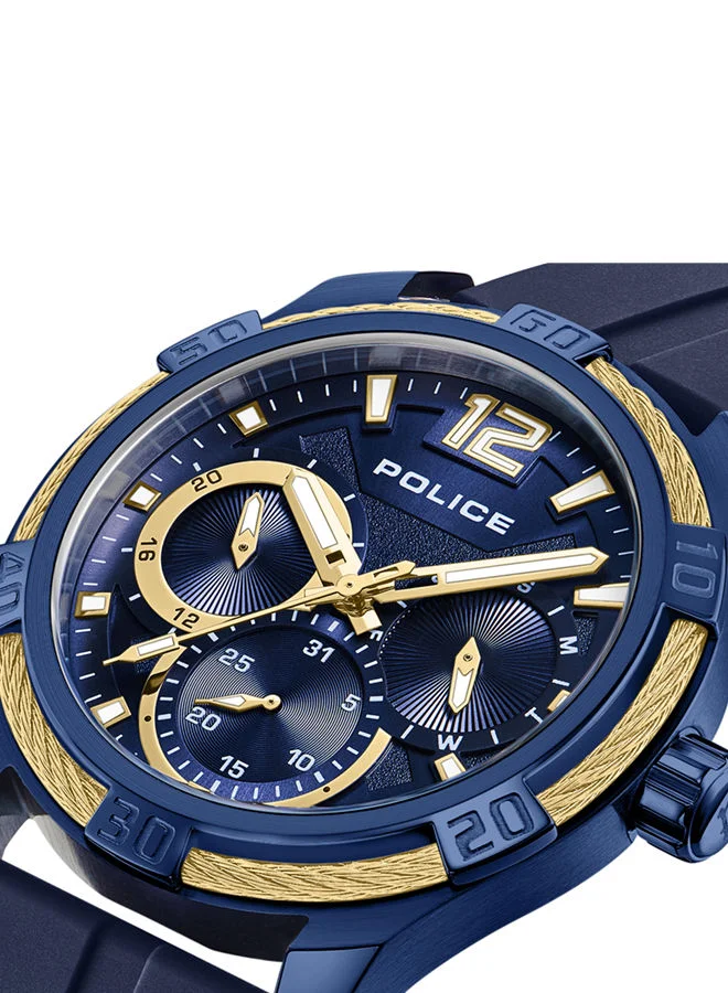بوليس POLICE - Chokery Watch For Men Blue Dial With Blue Silicone Strap - PEWJQ0005303