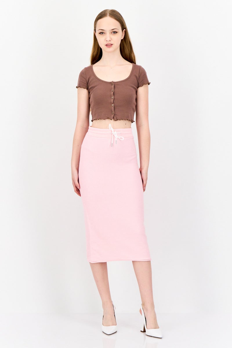 ESPRIT Women Knitted Midi Skirt, Pink - Image 3