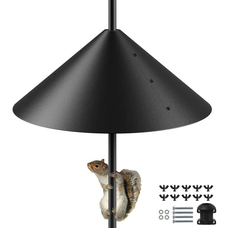 KITVONA 19 Inch Metal Squirrel Baffle for Bird Feeder Pole, Outdoor Squirrel Proof Bird Feeders, Bird House Guard for Shepherdâ€™s Hook, Rust Chew Proof Heavy Duty - Image 1