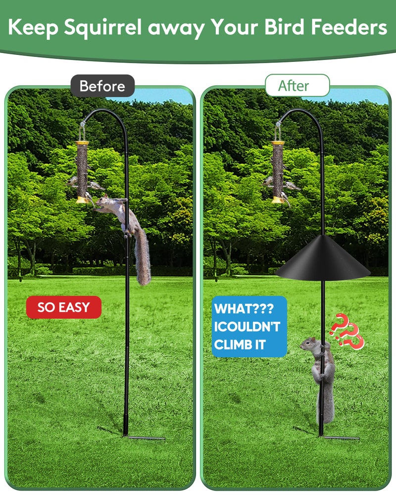 KITVONA 19 Inch Metal Squirrel Baffle for Bird Feeder Pole, Outdoor Squirrel Proof Bird Feeders, Bird House Guard for Shepherdâ€™s Hook, Rust Chew Proof Heavy Duty - Image 4