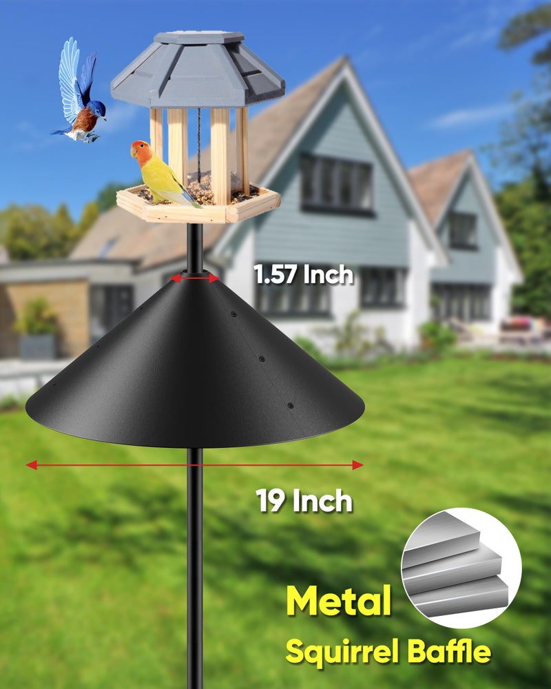 KITVONA 19 Inch Metal Squirrel Baffle for Bird Feeder Pole, Outdoor Squirrel Proof Bird Feeders, Bird House Guard for Shepherdâ€™s Hook, Rust Chew Proof Heavy Duty - Image 2
