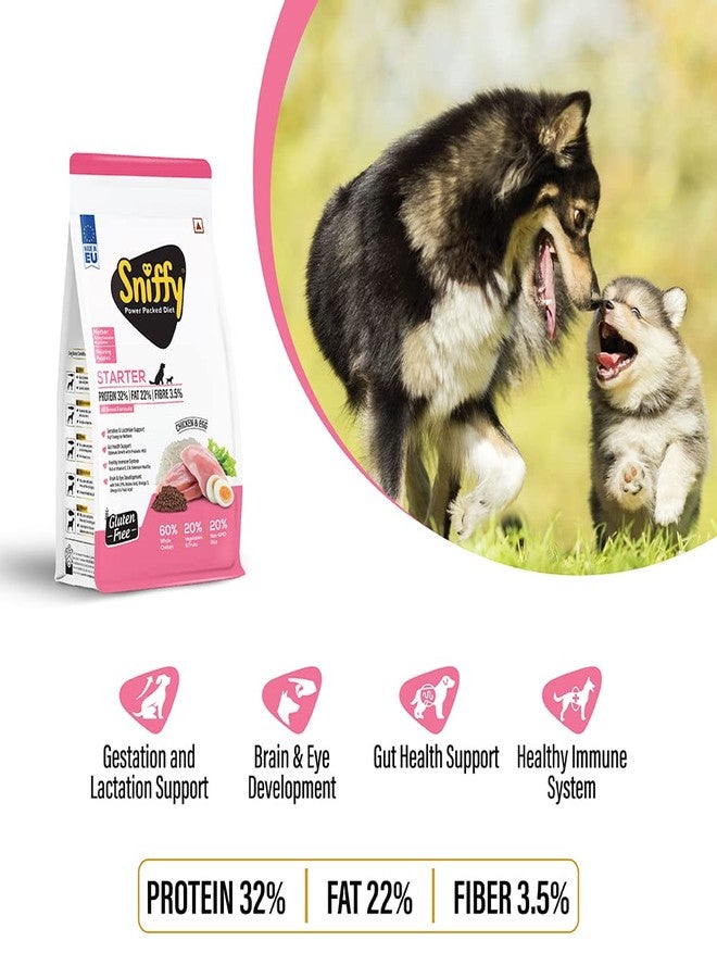 Sniffy Starter Dry Dog Food - 800 gm for Pregnant Mother & Weaning Puppy | Real Chicken & Egg, Power Packed High Protein Diet for All Breeds | Gluten Free Food for Dogs - Image 4