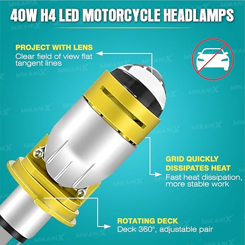 MIKANIX Super Bright Led Headlight Bulb/Headlamp Projector With HD Condenser Lens | High & Low Beam | Universal for Bikes & Scooty - Image 4