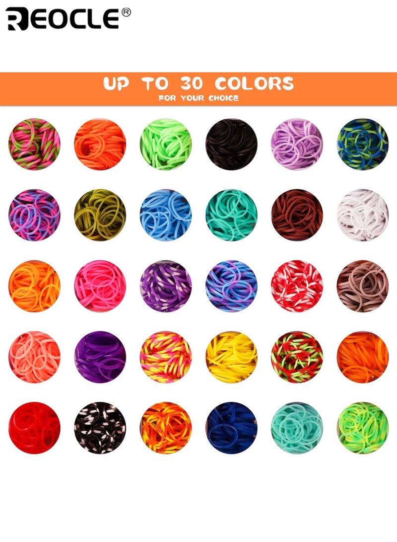 REOCLE 2500PCS Rubber Band Bracelet Refill Kit Loom Bracelet Making Kit with Storage Box for Beginners Birthday Parties Kids Friendship Fun Craft Home Craft Use Ideal for Kids Boys Girls (30 colors) - Image 3