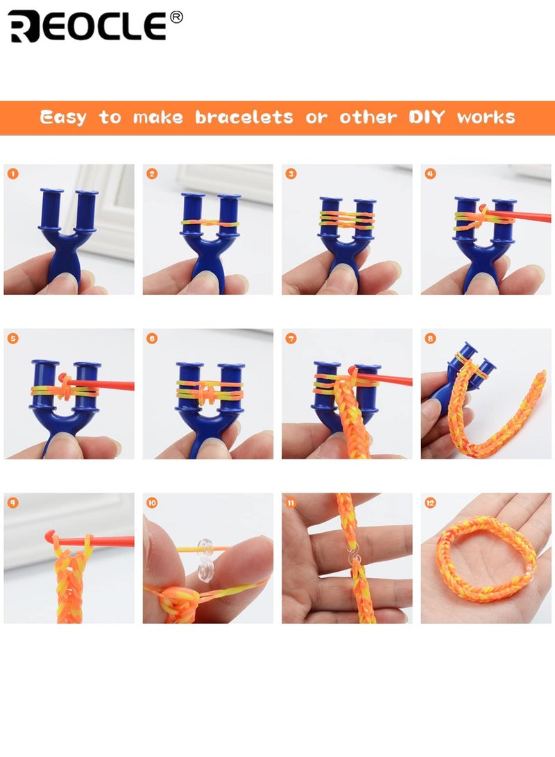 REOCLE 2500PCS Rubber Band Bracelet Refill Kit Loom Bracelet Making Kit with Storage Box for Beginners Birthday Parties Kids Friendship Fun Craft Home Craft Use Ideal for Kids Boys Girls (30 colors) - Image 4