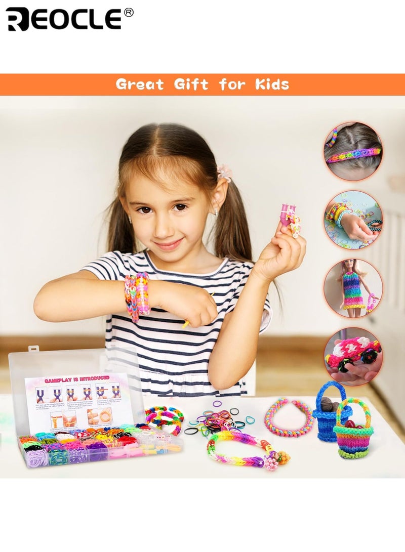 REOCLE 2500PCS Rubber Band Bracelet Refill Kit Loom Bracelet Making Kit with Storage Box for Beginners Birthday Parties Kids Friendship Fun Craft Home Craft Use Ideal for Kids Boys Girls (30 colors) - Image 5