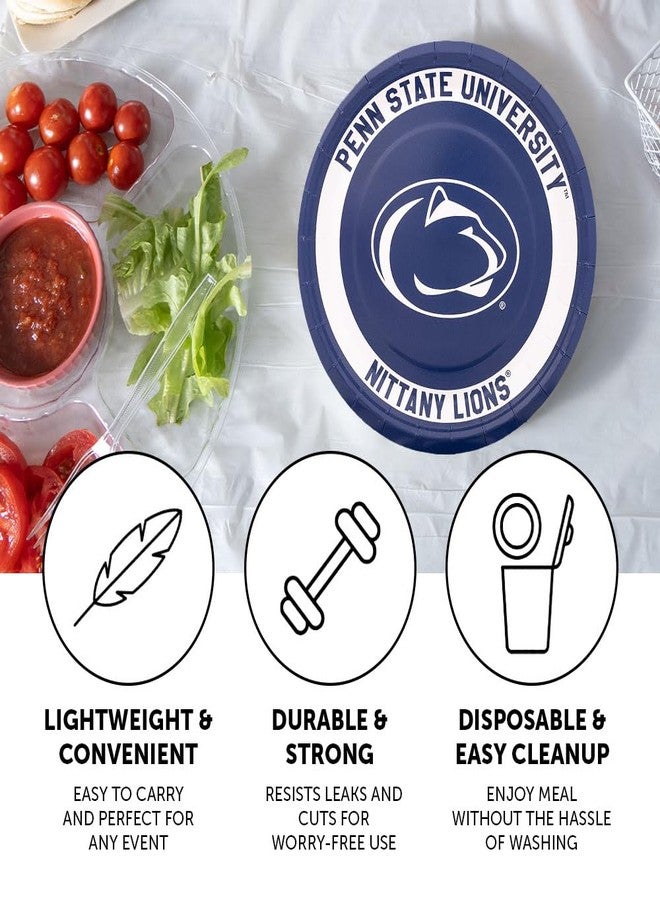 Desert Cactus Penn State Paper PlatesPSU Nittany Lions 20 Count 9 inch Round Tableware for Tailgates, Graduation, Party and Game Day (Design A) - Image 3