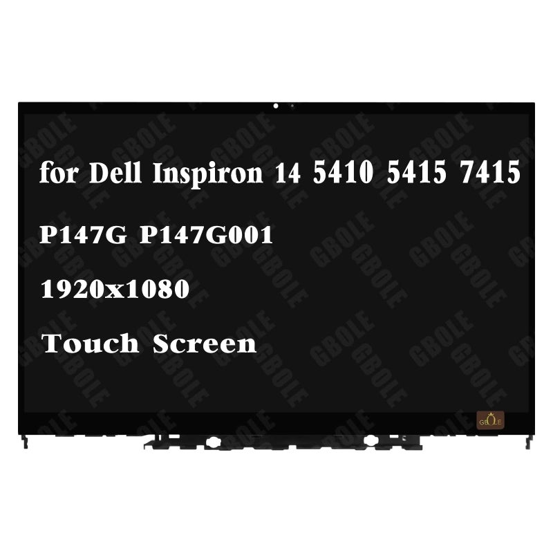 GBOLE Screen Replacement for Dell Inspiron 14 5410 5415 7415 2in1 P147G P147G001 LCD LED Screen Display Touch Digitizer Assembly with Bezel 140 FHD 1920x1080 Only for Touch Screen