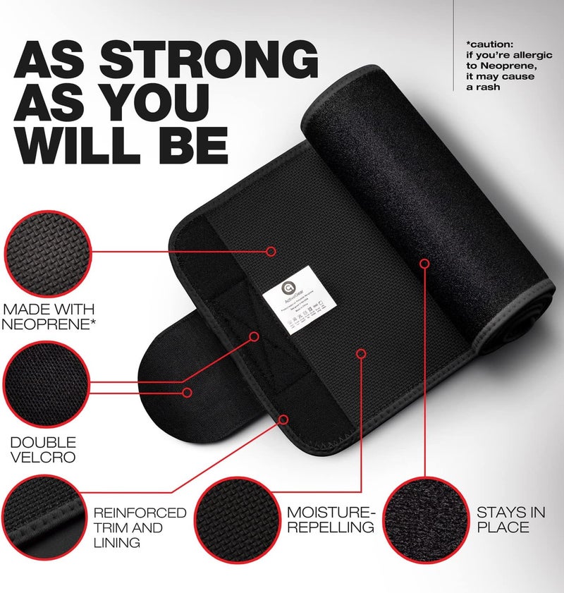 ActiveGear Premium Waist Trimmer & Trainer Belt for Men and Women - Sweat-Enhancing Slimming Wrap for Stomach, Adjustable Fit - Image 2