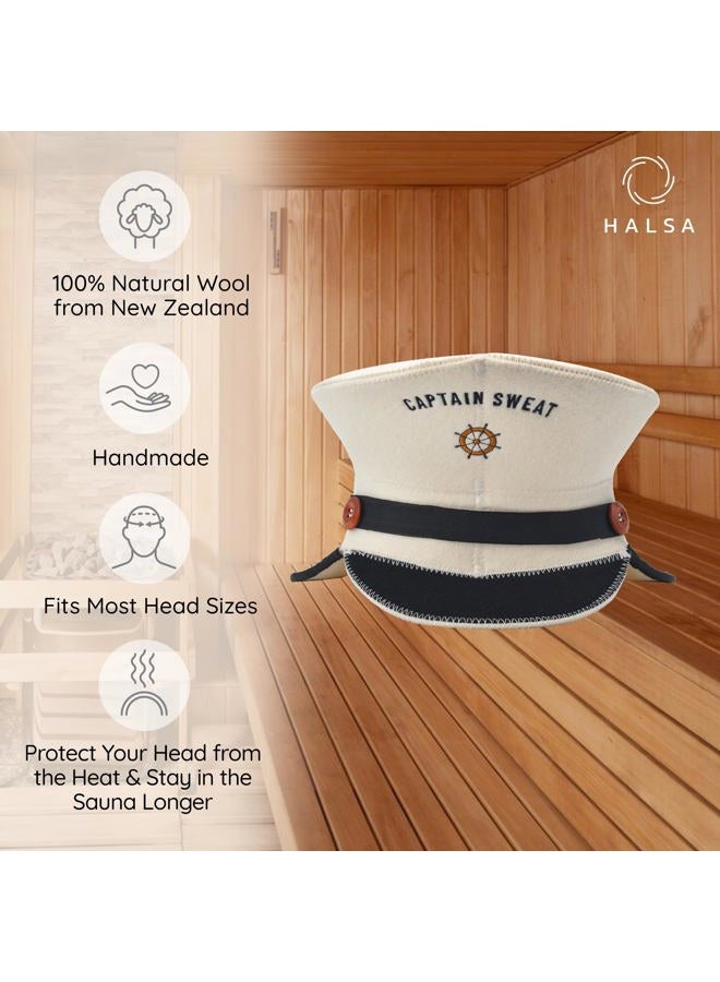 Halsa Captain Sweat Handmade Wool Sauna Hat to Protect Hair, Stay Longer, Enhance Benefits, Regulate Temperature - Gift for Users, Accessory for Women and Men - Image 2