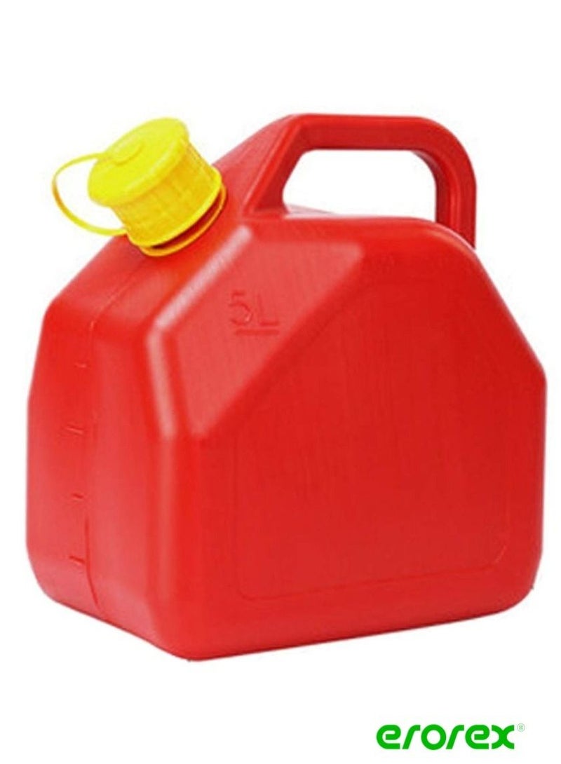 erorex Gasoline tank Plastic Gas Tank Thickened Fuel Oil Petrol Diesel Storage Tank Diesel Drum Car Spare Fuel Tank Red Size 5L - Image 1