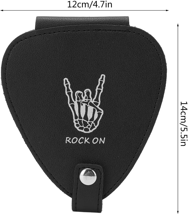 Guitar Pick Bag, Large Capacity Pick Holder Case, Scratch PU Leather Guitar Picks Storage Bag with Fine Stitching for 22 Picks, Compact Carry Case for (Without Picks) - Image 4