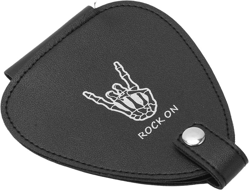 Guitar Pick Bag, Large Capacity Pick Holder Case, Scratch PU Leather Guitar Picks Storage Bag with Fine Stitching for 22 Picks, Compact Carry Case for (Without Picks) - Image 1