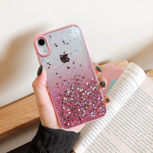 VONZEE® Case Compatible with iPhone XR (6.1 inch), Non Moving Glitter Cover for Girls & Women Soft TPU Shockproof Anti Scratch Drop Protection Cover (Pink) - Image 5