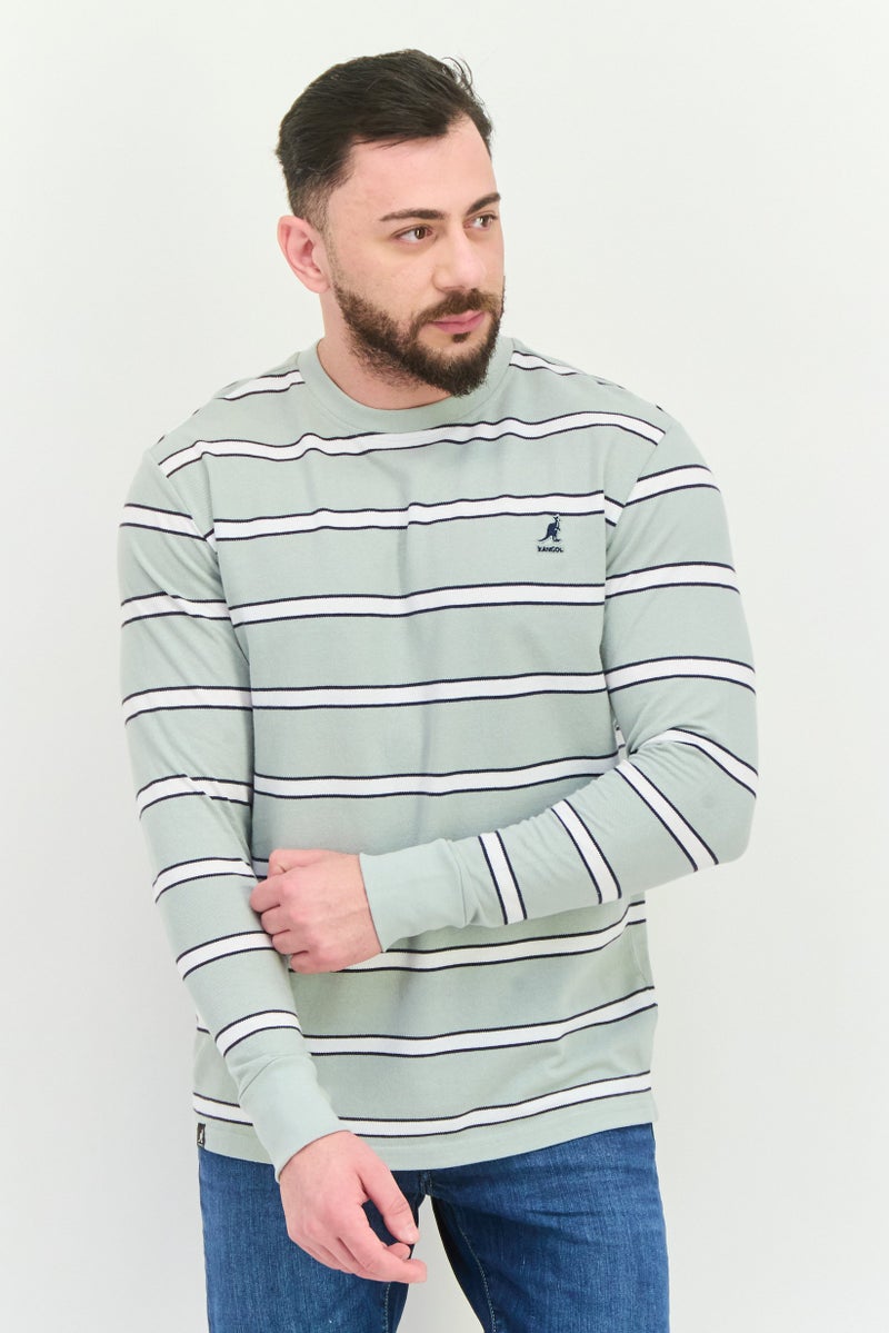 KANGOL Men Crew Neck Long Sleeves Stripe T-Shirt, Multicolor - Image 1