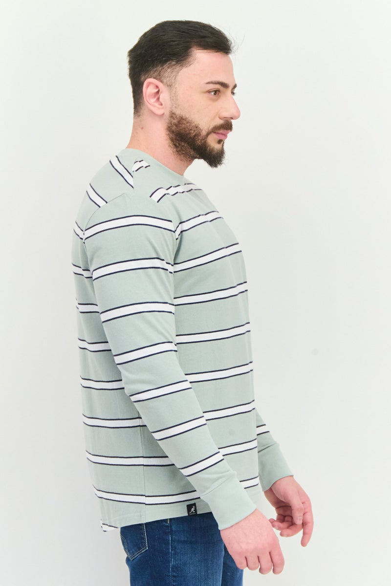 KANGOL Men Crew Neck Long Sleeves Stripe T-Shirt, Multicolor - Image 2