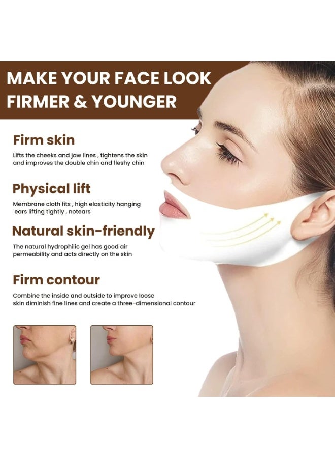 EELHOE 5 Pcs V Line Lifting Masks,Neck Tightening Tape Patch Jawline Contour Firming Band, Double Chin - Image 4