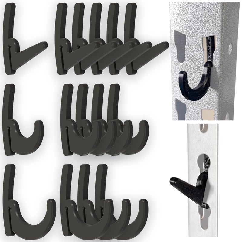 Electron Whale BearClaw Universal Hooks for Garage Shelving and Industrial Storage Racks with Keyhole Slots LHook and JHook for Garage Shelving Compatible with Keyhole Slots UVResistant Up to 40 lbs Load - Image 2