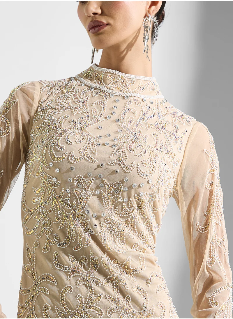 اميليا روز Embellished Maxi Dress