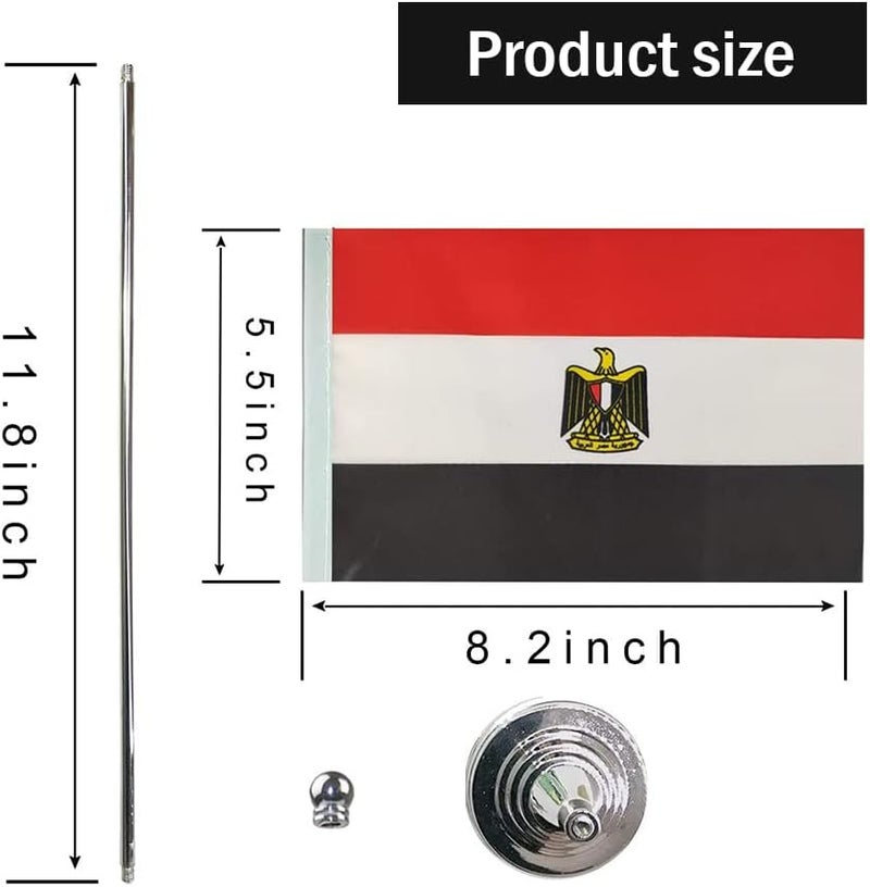 mflagperft Egypt Flag Egyptian Flags, Small Mini Egyptian Desk Flag, Used for Table Office Classroom Home Patriotic Events Decorations - Image 2