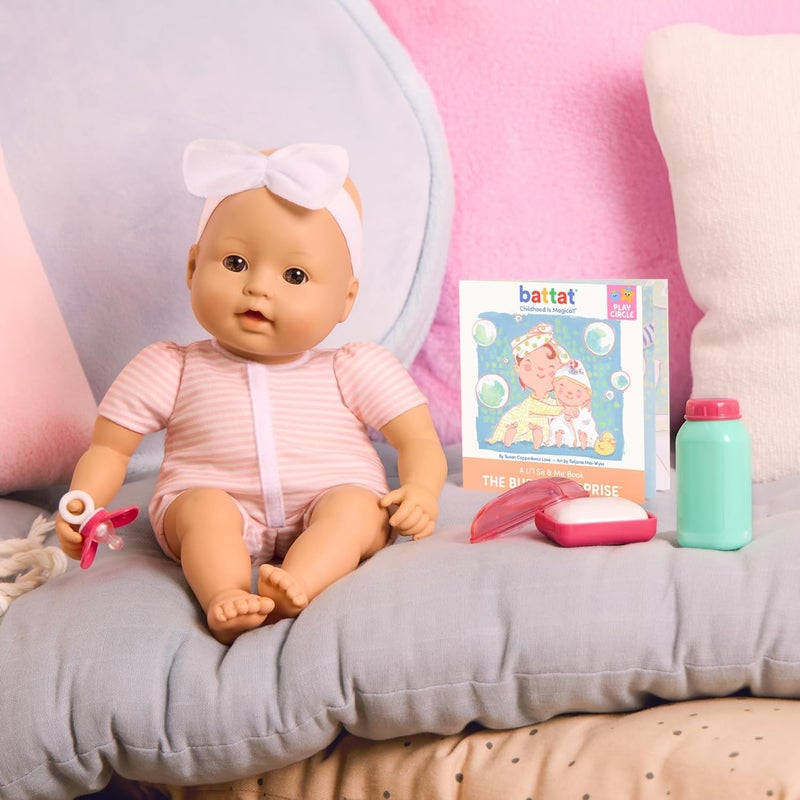 BATTAT Baby Sweetheart By - Bath Time 12-Inch Soft-Body Newborn Baby Doll With Easy-To-Read Story Book And Baby Doll Accessories, Bg7003Z - Image 4
