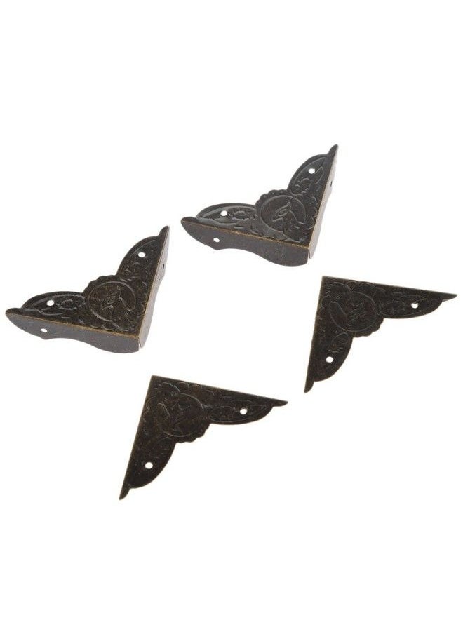 Dophee 4 Pack Vintage Corner Protectors 1.54"X1.54"X0.39" Antique Bronze Decorative Edge Corner Protectors Threesided Metal Edge Cover With Mounting Nails For Table Jewelry Wine Wooden Box  - Image 3