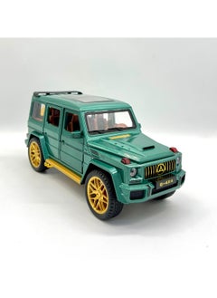 CHE ZHI 1/24 Model Car, Zinc Alloy Pull Back Toy Car with Sound and Light for Kids, Boy/Girl Gift (Green)  - Image 1