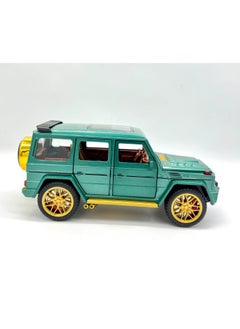 CHE ZHI 1/24 Model Car, Zinc Alloy Pull Back Toy Car with Sound and Light for Kids, Boy/Girl Gift (Green)  - Image 2