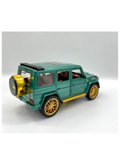 CHE ZHI 1/24 Model Car, Zinc Alloy Pull Back Toy Car with Sound and Light for Kids, Boy/Girl Gift (Green)  - Image 3