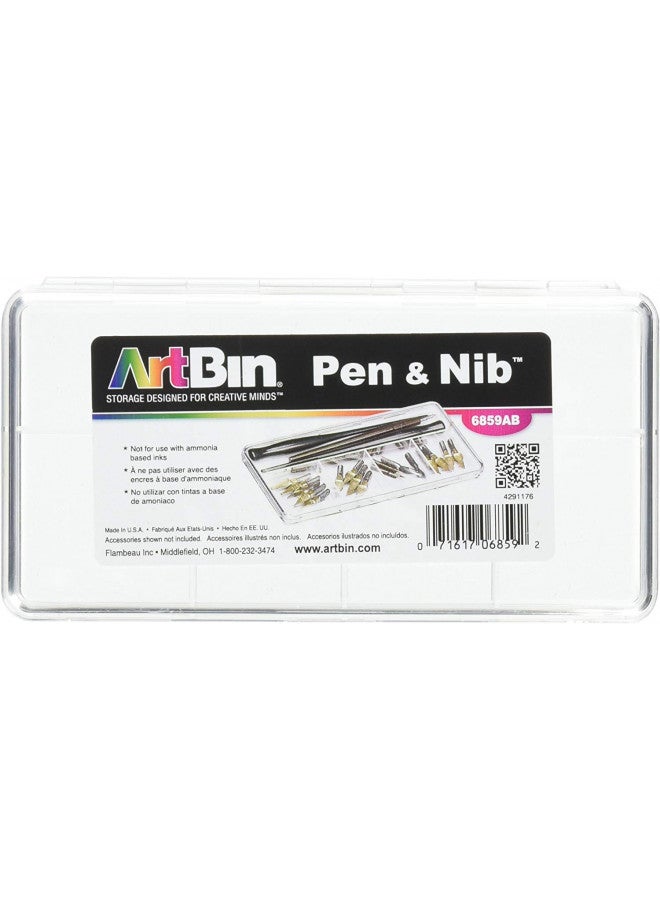 ArtBin 6859AB Pen and Nib Box, Art & Calligraphy Organizer, [1] Plastic Storage Box, Clear - Image 2