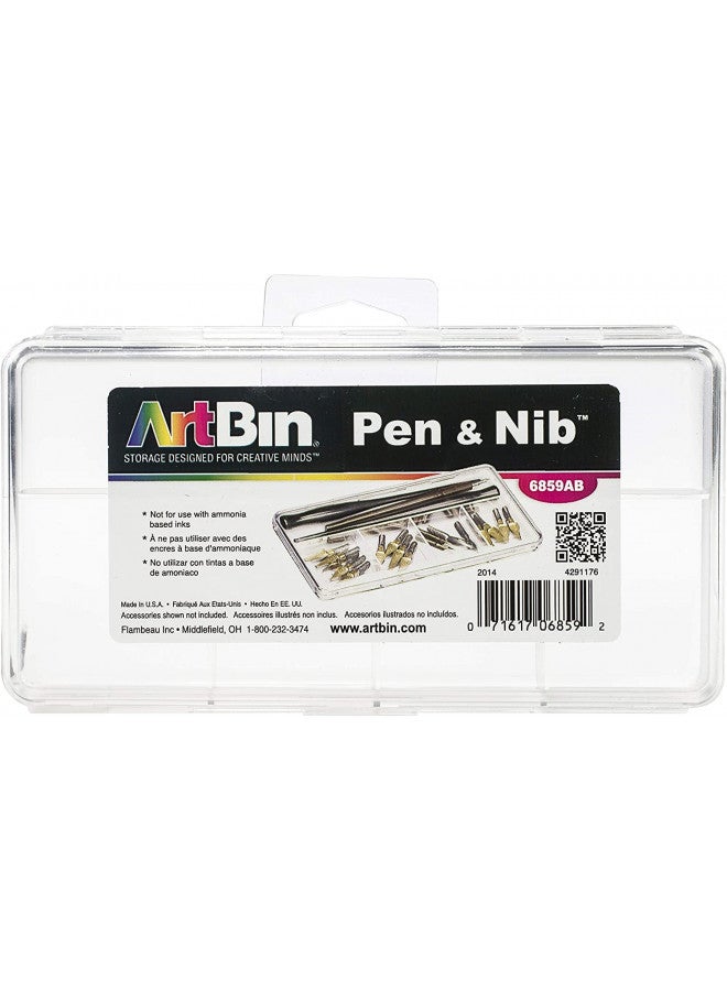ArtBin 6859AB Pen and Nib Box, Art & Calligraphy Organizer, [1] Plastic Storage Box, Clear - Image 1