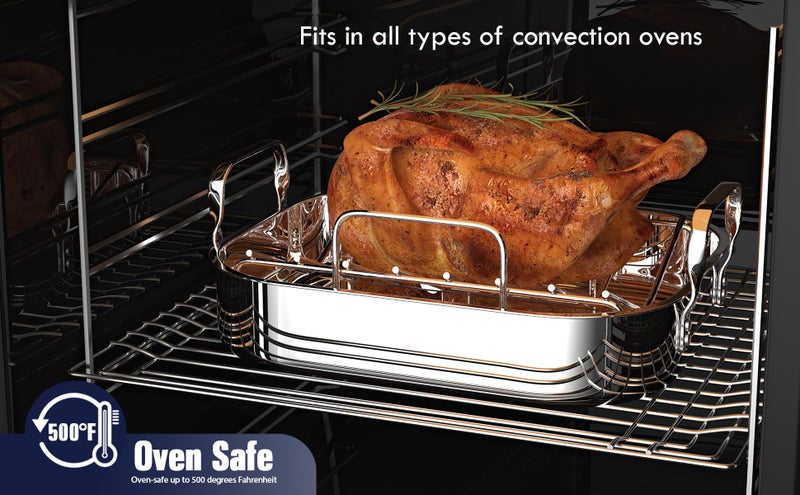 Cooks Standard 14-Inch by 12-Inch Stainless Steel Roaster with Rack, Rectangular - Image 5