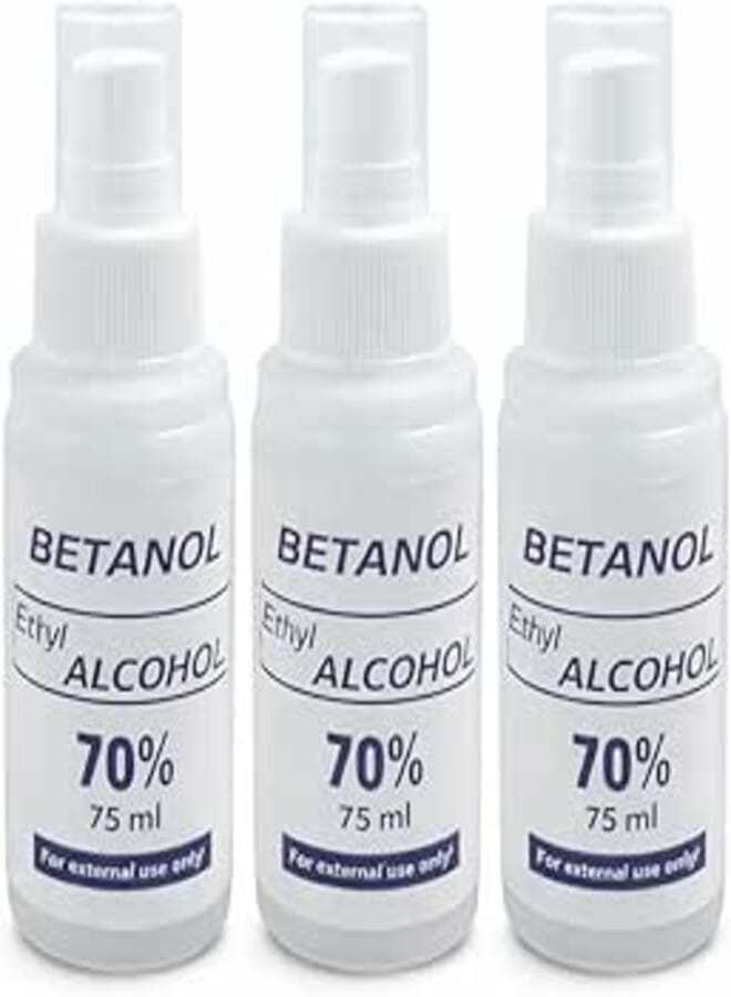 Ethyle alcohol 70% spray Transparent & Durable | Quick Drying 75ml (3pcs)