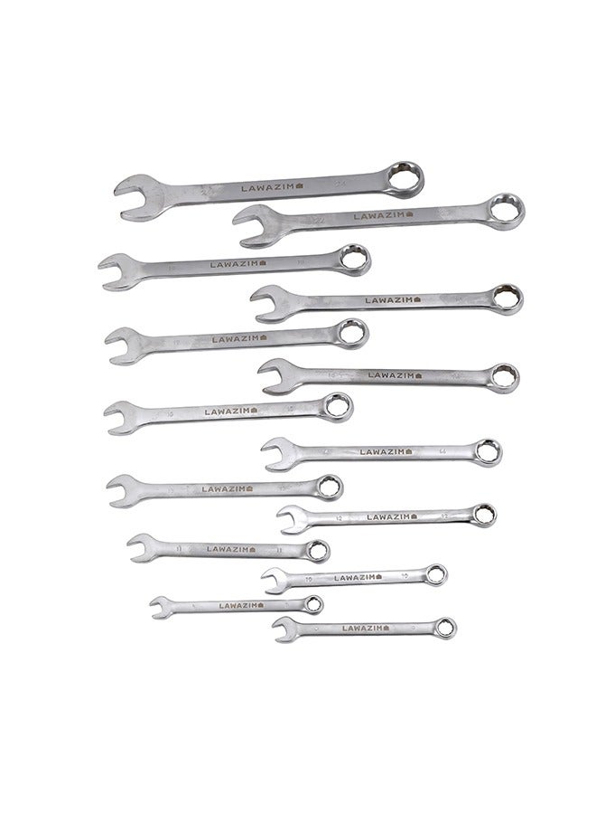 LAWAZIM Wrench Set - 14 Piece, Silver - Carbon Steel Combination Wrenches with Metric Sizes 8 to 32mm, Open-End & Box-End Design, Roll-Up Pouch - Ideal for Automotive, Home Repair, DIY, Mechanic Use - Image 4