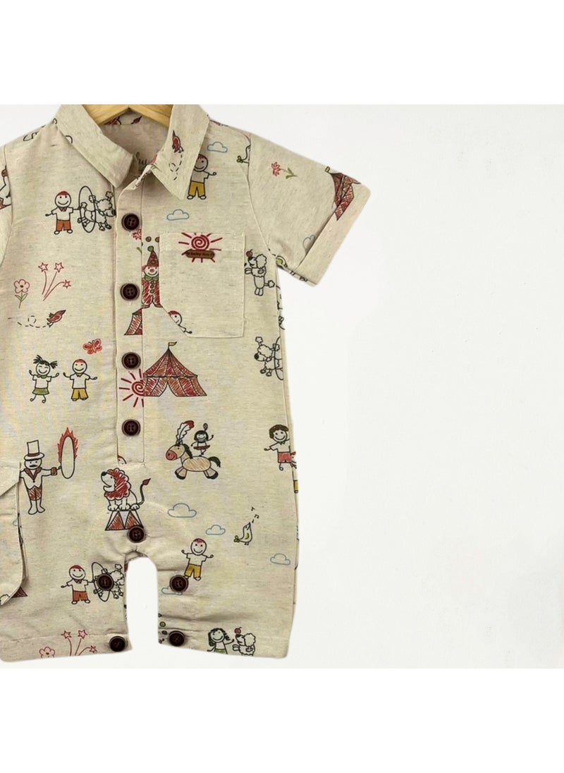 FOR MY BABY Baby Fou Tent Print Short Sleeve Jumpsuit  - Image 2