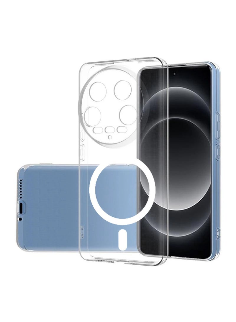 Techie حافظة شاومي 14 ألترا الشفافة مع ماغسيف – غلاف نحيف، مضاد للاصفرار مع حماية عدسة الكاميرا، حامل مغناطيسي متوافق - Image 4