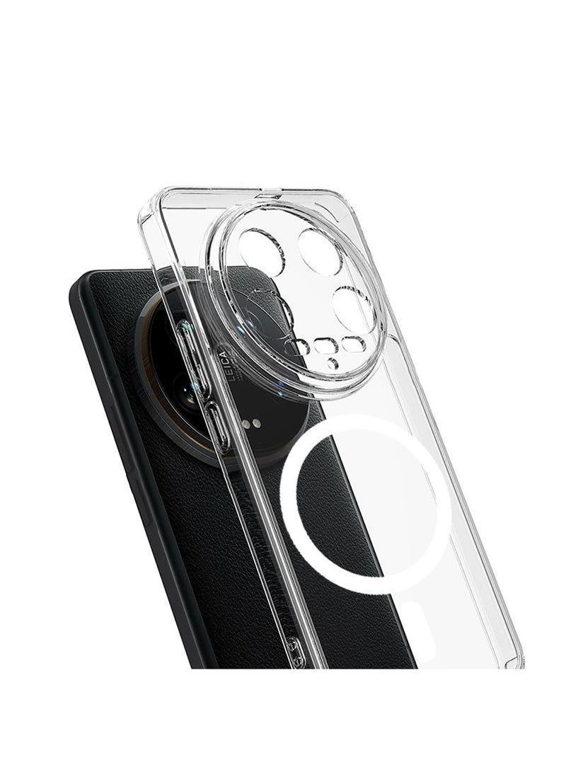Techie حافظة شاومي 14 ألترا الشفافة مع ماغسيف – غلاف نحيف، مضاد للاصفرار مع حماية عدسة الكاميرا، حامل مغناطيسي متوافق - Image 3