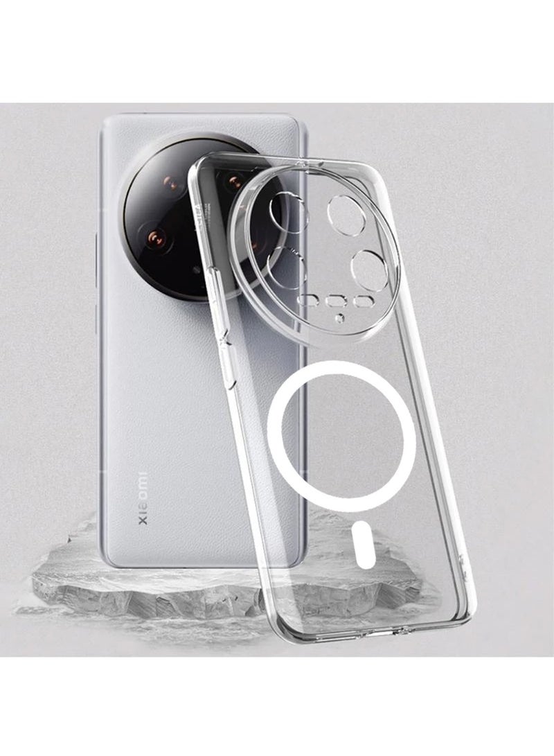 Techie حافظة شاومي 14 ألترا الشفافة مع ماغسيف – غلاف نحيف، مضاد للاصفرار مع حماية عدسة الكاميرا، حامل مغناطيسي متوافق - Image 2