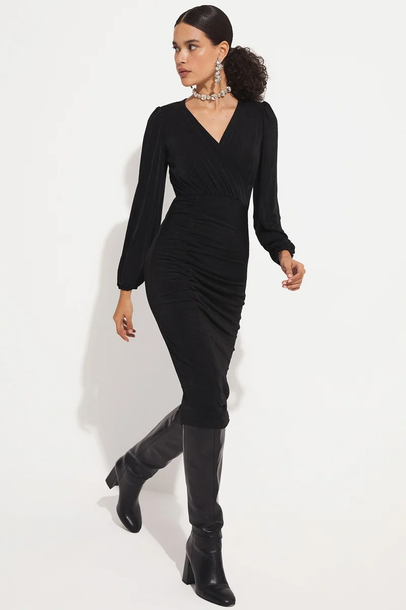 JUNE Ruched Cocktail Dress