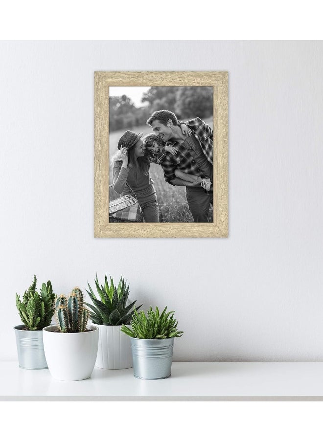 MCS Studio Gallery 8.5x11 Picture Frame Natural Woodgrain  Rectangle Photo Frame for Photos  Posters & Art Prints & Easel for Tapletop Display (1-Pack)