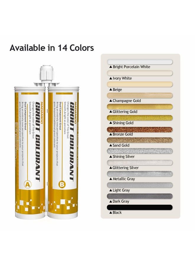 NADAMOO Epoxy Grout Bright Porcelain White, Dual Tubes Waterproof Tile Grout 19oz 400ml, Restore Tile Grout Line for Shower Bathroom Wet Room Kitchen, Caulk Gun NOT Included - Image 5