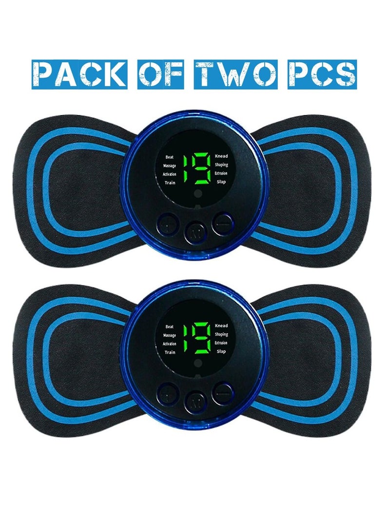 DIGI CORE Pack Of 2 Pcs Mini Ems Lymphatic Drainage Massager Pad For Arms Neck Shoulder Back Waist Legs - Image 1