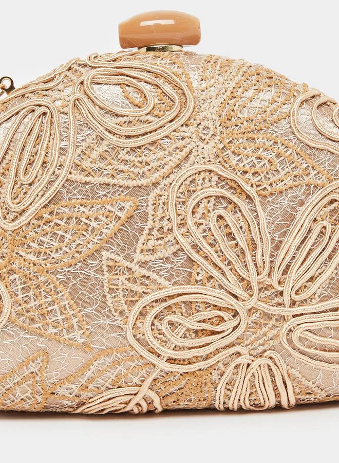 Styli Gold Embroidered Clutch